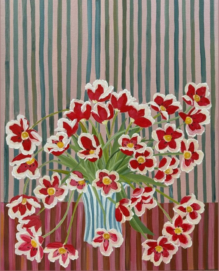 red striped flowers